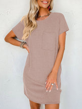 Load image into Gallery viewer, Round Neck Short Sleeve Mini Dress