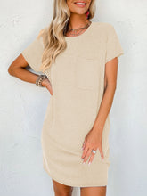 Load image into Gallery viewer, Round Neck Short Sleeve Mini Dress