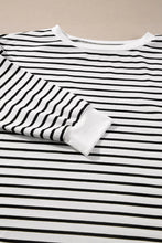 Load image into Gallery viewer, Striped Round Neck Long Sleeve Top and Shorts Set