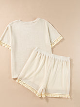 Load image into Gallery viewer, Tassel Round Neck Top and Shorts Set