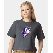 Load image into Gallery viewer, American Apparel boxy crop tee- Cyclones-charcoal gray
