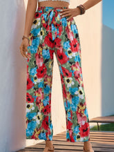 Load image into Gallery viewer, Tied Printed Wide Leg Pants