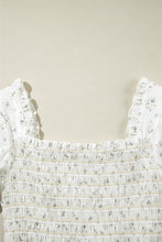 Load image into Gallery viewer, Smocked Printed Short Sleeve Jumpsuit