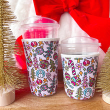Load image into Gallery viewer, Coffee Cup Cover - Holiday Doodle: Small / 16oz