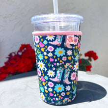 Load image into Gallery viewer, Coffee Cup Cover - Boots and Bouquets: Large / 24oz