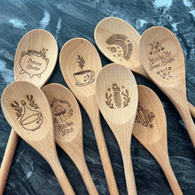 Load image into Gallery viewer, Kitchen Witch Wooden Serving Spoon
