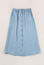 Load image into Gallery viewer, Snap Down High Waist Denim Skirt