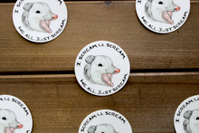 Load image into Gallery viewer, Screaming Opossum Circle Sticker