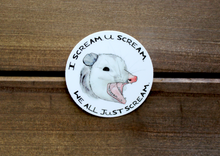 Load image into Gallery viewer, Screaming Opossum Circle Sticker