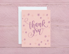 Load image into Gallery viewer, Thank you Card | Purple Floral Thank You Card | A2 Greeting Card | Pretty Thank You Note