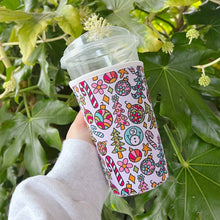 Load image into Gallery viewer, Coffee Cup Cover - Holiday Doodle: Small / 16oz