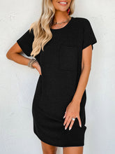 Load image into Gallery viewer, Round Neck Short Sleeve Mini Dress