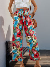 Load image into Gallery viewer, Tied Printed Wide Leg Pants