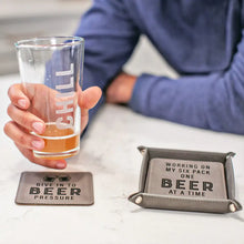 Load image into Gallery viewer, Hold My Beer Coaster Set + Tray Plastic: Brown