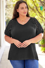 Load image into Gallery viewer, Plus Size Spliced Lace V-Neck Top