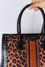 Load image into Gallery viewer, David Jones Leopard Contrast Rivet Handbag