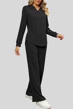 Load image into Gallery viewer, Ribbed Long Sleeve Top and Pocketed Pants Set