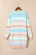 Load image into Gallery viewer, Color Block Pocketed Dropped Shoulder Cardigan