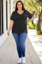 Load image into Gallery viewer, Plus Size Spliced Lace V-Neck Top