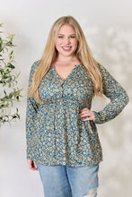 Load image into Gallery viewer, Heimish Full Size Floral Half Button Long Sleeve Blouse