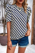 Load image into Gallery viewer, Tied Printed Puff Sleeve Blouse
