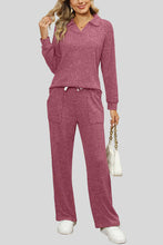 Load image into Gallery viewer, Ribbed Long Sleeve Top and Pocketed Pants Set