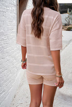 Load image into Gallery viewer, Eyelet Round Neck Top and Shorts Set