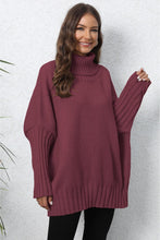 Load image into Gallery viewer, Turtle Neck Long Sleeve Ribbed Sweater