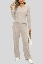 Load image into Gallery viewer, Ribbed Long Sleeve Top and Pocketed Pants Set