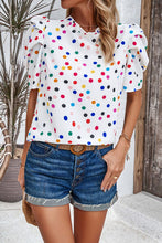Load image into Gallery viewer, Tied Printed Puff Sleeve Blouse