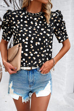 Load image into Gallery viewer, Tied Printed Puff Sleeve Blouse