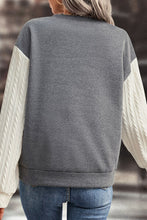 Load image into Gallery viewer, Contrast Round Neck Dropped Shoulder Sweatshirt
