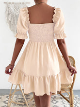 Load image into Gallery viewer, Smocked Square Neck Short Sleeve Dress