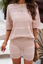 Load image into Gallery viewer, Eyelet Round Neck Top and Shorts Set