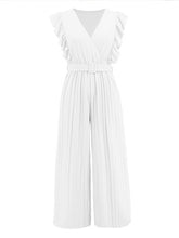Load image into Gallery viewer, Ruffled Surplice Cap Sleeve Jumpsuit