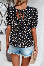 Load image into Gallery viewer, Tied Printed Puff Sleeve Blouse