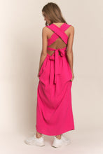 Load image into Gallery viewer, J.NNA Texture Crisscross Back Tie Smocked Maxi Dress