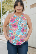 Load image into Gallery viewer, Plus Size Floral Round Neck Tank