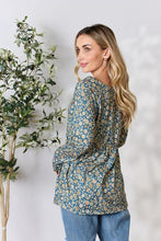 Load image into Gallery viewer, Heimish Full Size Floral Half Button Long Sleeve Blouse