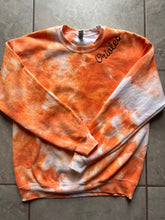Load image into Gallery viewer, Oriole Baseball tie dyed crew neck sweatshirt- PRE ORDER- 2 week turnaround
