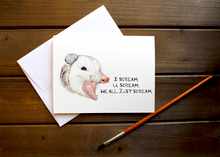 Load image into Gallery viewer, I Scream, You Scream Opposum Card