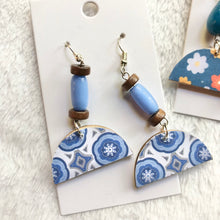 Load image into Gallery viewer, Patterned Half Moon Earrings
