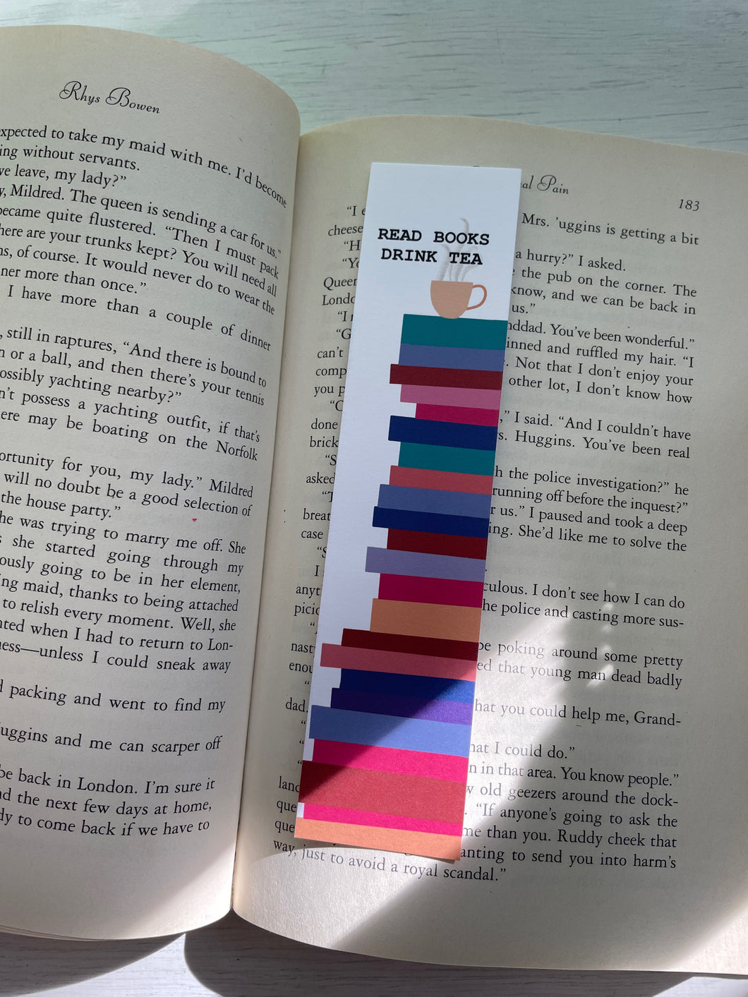 Read Books, Drink Tea | Bookmark for Book Lovers | Gift Idea for Reader | Book Club Gift | Retro Bookmark