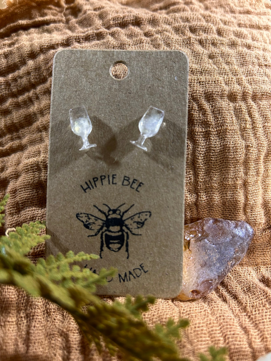 White Wine stud earrings