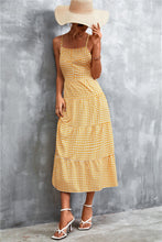 Load image into Gallery viewer, Plaid Square Neck Midi Cami Dress

