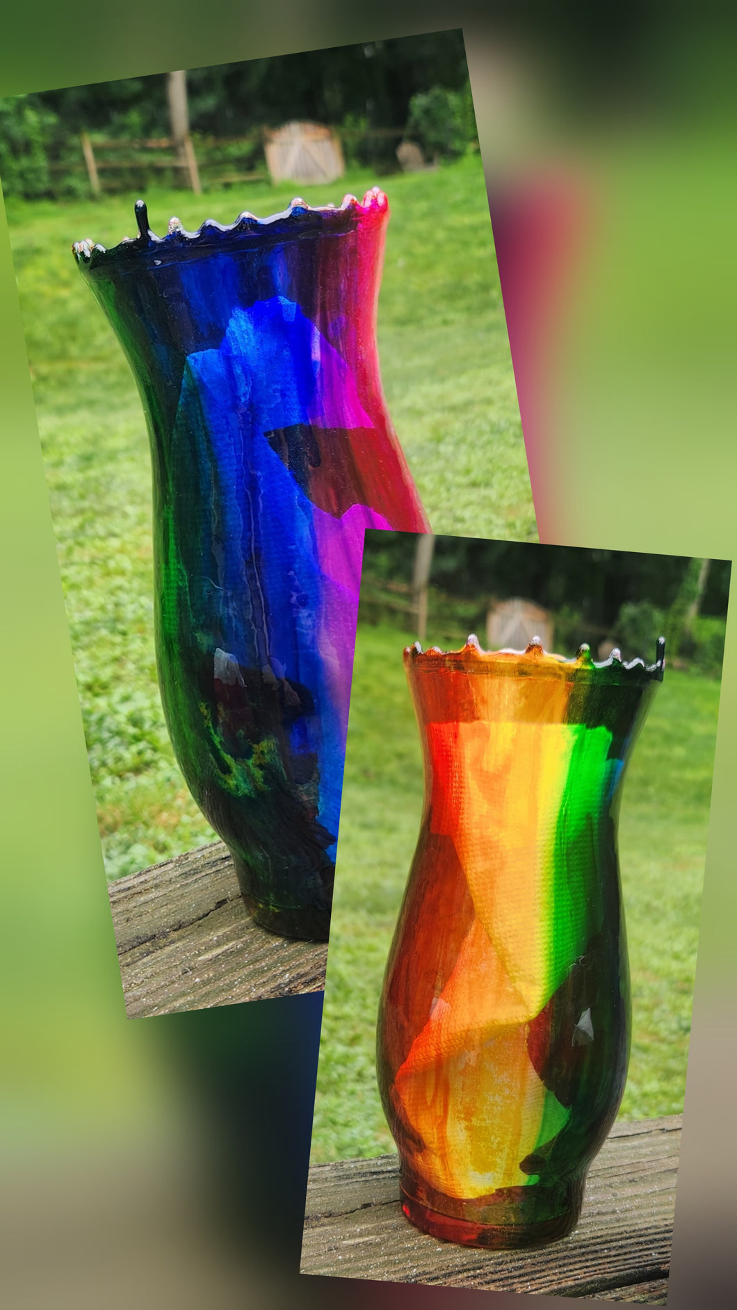 Rainbow Drip Vase
