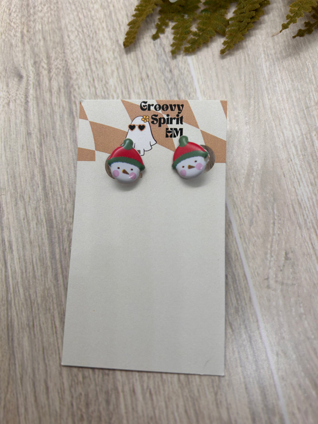 Snowman stud earrings