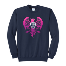 Load image into Gallery viewer, Port &amp; Co crewneck sweatshirt YOUTH CC Phoenix-gradient logo
