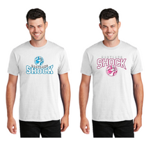 Load image into Gallery viewer, Shock travel basketball-adult tee- white
