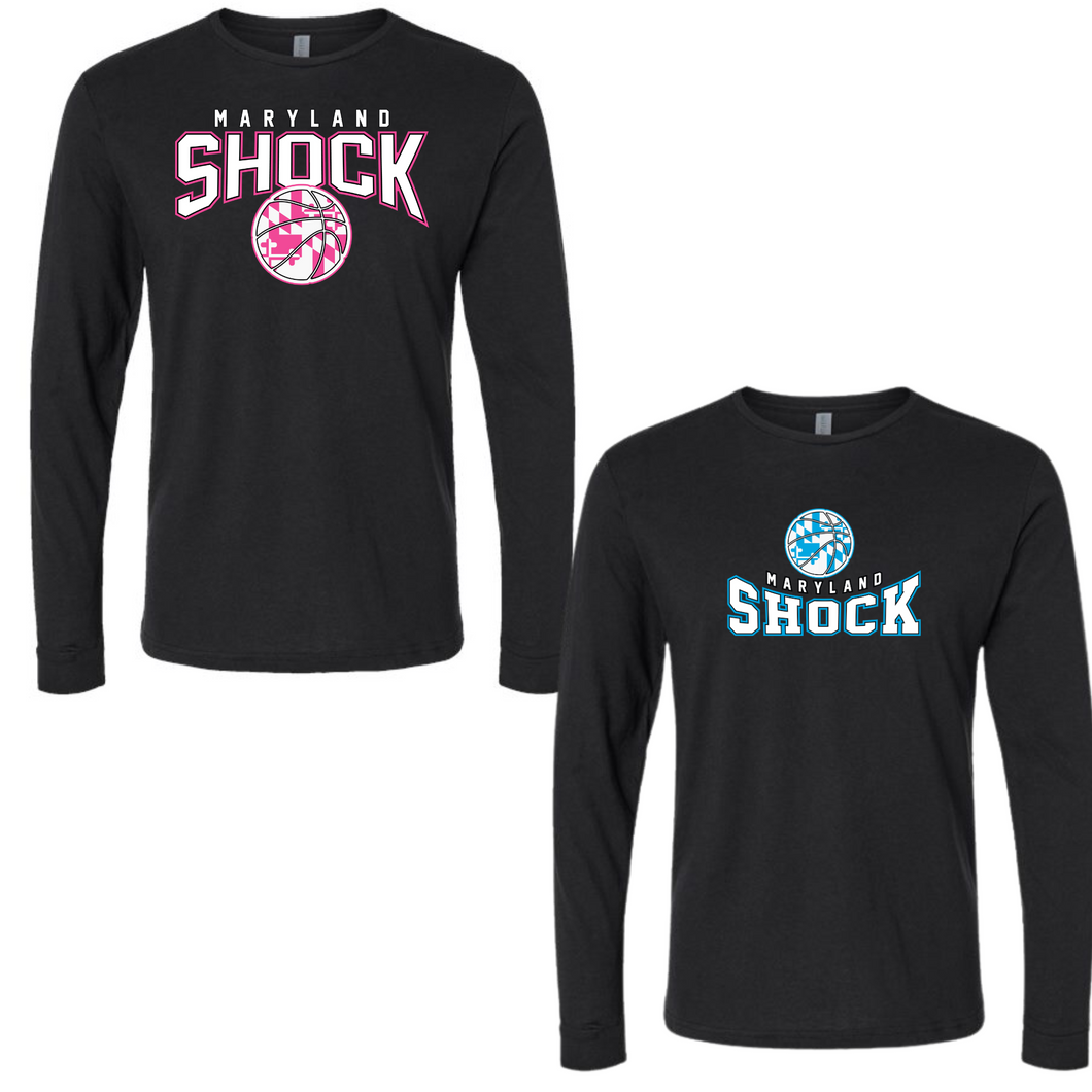 Shock travel basketball-adult long sleeve- black